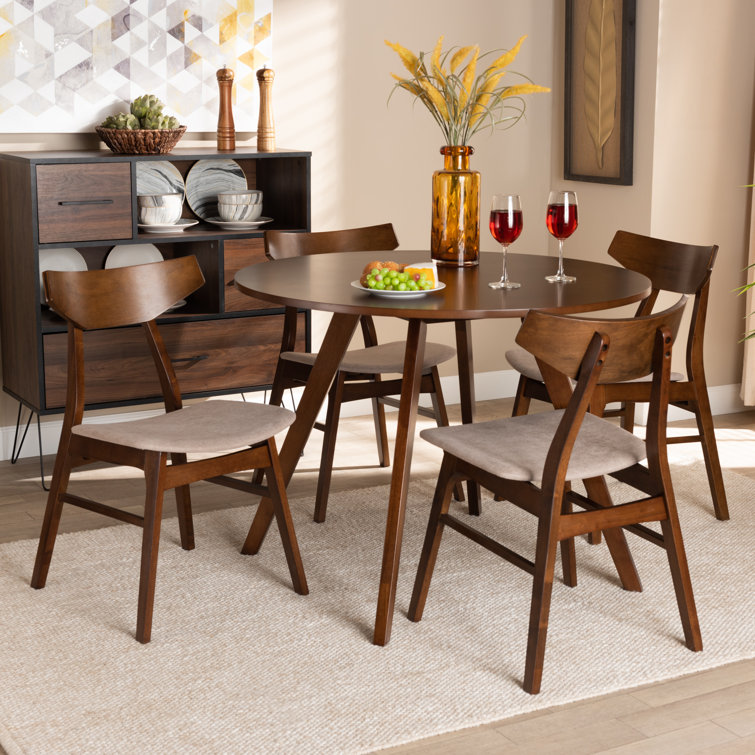 Corrigan Studio® Applegate 5 Piece Rubberwood Solid Wood Dining Set